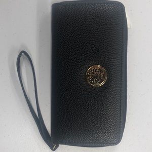 Black faux leather wallet